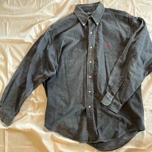 Ralph Lauren Gray Corduroy Long Sleeve Men’s Button Up- Large